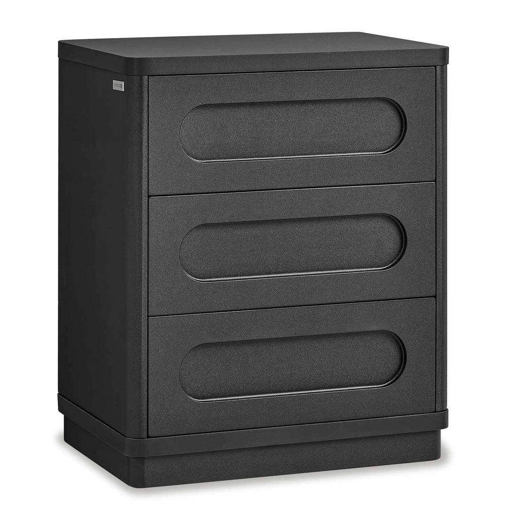 Sikaic Nightstand Nightstand with 3 Drawers Black Black / Engineered Wood / Modern