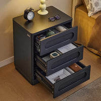 Sikaic Nightstand Nightstand with 3 Drawers Black Black / Engineered Wood / Modern