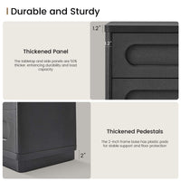 Sikaic Nightstand Nightstand with 3 Drawers Black Black / Engineered Wood / Modern