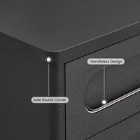 Sikaic Nightstand Nightstand with 3 Drawers Black Black / Engineered Wood / Modern