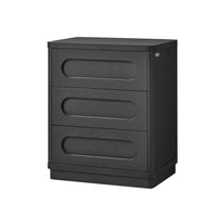 Sikaic Nightstand Nightstand with 3 Drawers Black Black / Engineered Wood / Modern