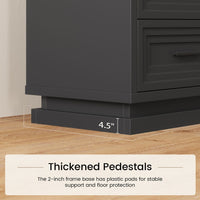 Sikaic Nightstand Nightstand with 3 Drawers Black Black / Engineered Wood / Modern