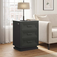 Sikaic Nightstand Nightstand with 3 Drawers Black Black / Engineered Wood / Modern