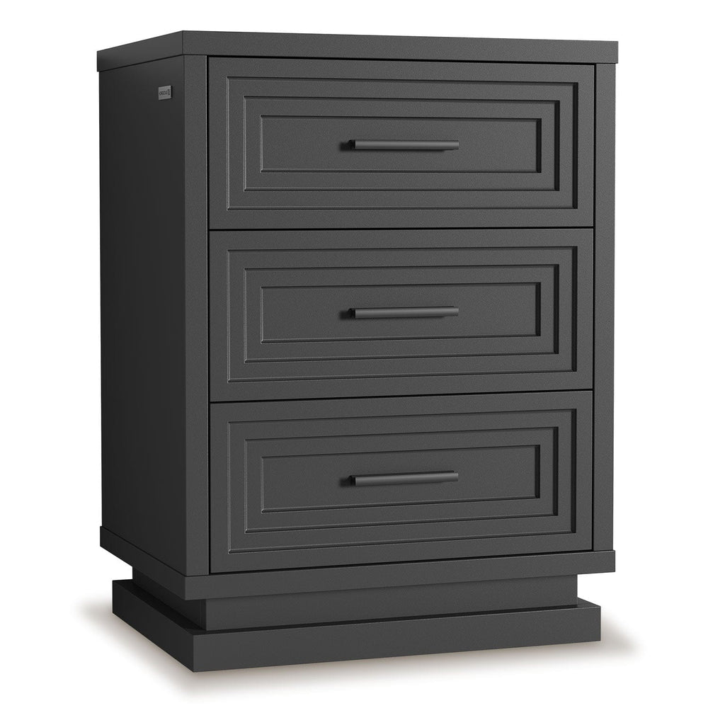Sikaic Nightstand Nightstand with 3 Drawers Black Black / Engineered Wood / Modern