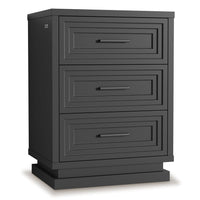Sikaic Nightstand Nightstand with 3 Drawers Black Black / Engineered Wood / Modern