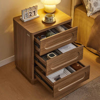 Sikaic Nightstand Nightstand with 3 Drawers Oak Brown Brown / Engineered Wood / Modern