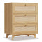 Sikaic Nightstand Rattan Nightstand with Charging Station Natural Natural / Engineered Wood / Bohemian