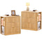 Sikaic Nightstand 2PCS Fluted Nightstand with Charging Station Natural Oak Natural / Engineered Wood / Modern