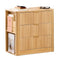 Sikaic Nightstand Fluted Nightstand with Charging Station Natural Oak Natural / Engineered Wood / Modern