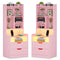 Sikaic Nightstand 2PCS LED Tall Nightstand with Bookshelf Charging Station Pink Pink / Engineered Wood / Modern