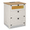 Sikaic Nightstand Nightstand with Charging Station and LED Lights White White / Engineered Wood / Farmhouse