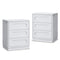 Sikaic Nightstand 2PCS Nightstand with 3 Drawers White White / Engineered Wood / Modern