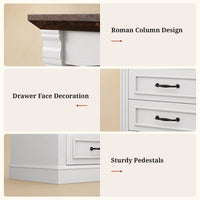 Sikaic Nightstand 61 Inches Tall Nightstand with Charging Station and LED Light White White / Engineered Wood / Modern