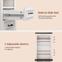 Sikaic Nightstand 61 Inches Tall Nightstand with Charging Station and LED Light White White / Engineered Wood / Modern