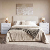 Sikaic Nightstand Nightstand with 3 Drawers White White / Engineered Wood / Modern