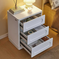 Sikaic Nightstand Nightstand with 3 Drawers White White / Engineered Wood / Modern