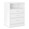 Sikaic Nightstand Nightstand with 3 Drawers Charging Station White White / Modern