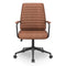 Sikaic Office Chair Leather Home Office Chair with Armrest Brown Brown / Leather / Mid Century