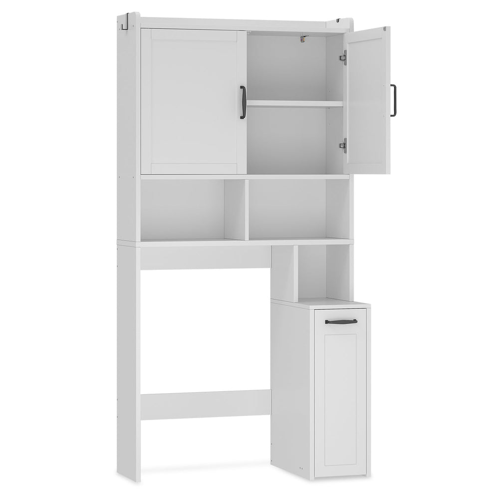 Sikaic Over The Toilet Storage Cabinet Over The Toilet Storage Cabinet with Pulley White White / Engineered Wood / Modern