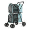 Sikaic Pet Stroller 4-in-1 Pet Strollers with 2 Cart Basket Light Blue Light Blue / Modern