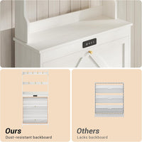 Sikaic Shoe Benches Deodorizing Shoe Benches with Coat Rack and 2 Flip Drawers Walnut White White / Engineered Wood / Size