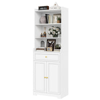 Sikaic Storage Cabinet 73.2 Inches Storage Cabinets with Doors and Drawer White White / Engineered Wood / Modern