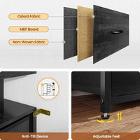 Sikaic TV Stands 63 inch LED TV Stand Dresser Black Black / Engineered Wood / Modern