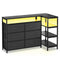 Sikaic TV Stands Corner L Shaped LED TV Stand Convertible Dresser Black Black / Engineered Wood / Modern