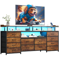Sikaic TV Stands 63 inch LED TV Stand Dresser Brown Brown / Engineered Wood / Modern