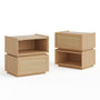 Sikaic Nightstand 2PCS Sikaic Modular Nightstand with Woven Rattan Drawer Natural Natural / Engineered Wood / Bohemian