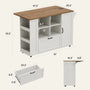 Sikaic 2-Piece Set Sikaic Kitchen Island and Coffee Bar Set with LED Lighting White White / Alloy Steel & Engineered Wood / Farmhouse