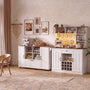 Sikaic 2-Piece Set Sikaic Kitchen Island and Coffee Bar Set with LED Lighting White White / Alloy Steel & Engineered Wood / Farmhouse