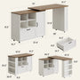 Sikaic 2-Piece Set Sikaic Kitchen Island and Coffee Bar Cabinet Set with Storage White White / Engineered Wood / Farmhouse