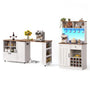 Sikaic 2-Piece Set Sikaic Kitchen Island and Coffee Bar Cabinet Set with Storage White White / Engineered Wood / Farmhouse