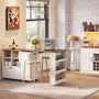 Sikaic 2-Piece Set Sikaic Kitchen Island and Coffee Bar Cabinet Set with Storage White White / Engineered Wood / Farmhouse