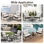 Sikaic 3 Piece Patio Set 3 Piece Patio Furniture Set with Thick Cushions and 2-Tier Glass Coffee Table White White / Rattan / Modern