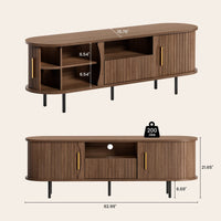 Sikaic 3-Piece Set Sikaic Living Room Furniture Set with Slatted Design – Walnut Finish Brown / Engineered Wood / Modern