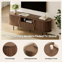Sikaic 3-Piece Set Sikaic Living Room Furniture Set with Slatted Design – Walnut Finish Brown / Engineered Wood / Modern