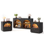 Sikaic 3-Piece Set 3-Piece Sikaic Arched Console Table and Nightstand Set Matte Black Matte Black / Engineered Wood / Modern