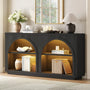 Sikaic 3-Piece Set 3-Piece Sikaic Arched Console Table and Nightstand Set Matte Black Matte Black / Engineered Wood / Modern