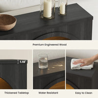 Sikaic 3-Piece Set 3-Piece Sikaic Arched Console Table and Nightstand Set Matte Black Matte Black / Engineered Wood / Modern