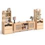 Sikaic 3-Piece Set Sikaic Rattan Boho TV Stand and Modular Nightstand Set Natural Natural / Engineered Wood / Bohemian