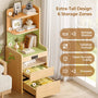 Sikaic 3-Piece Set Rattan Console Table and Corner Nightstand Set Natural Oak Natural / Engineered Wood / Modern