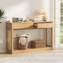 Sikaic 3-Piece Set Rattan Console Table and Corner Nightstand Set Natural Oak Natural / Engineered Wood / Modern
