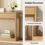 Sikaic 3-Piece Set Rattan Console Table and Corner Nightstand Set Natural Oak Natural / Engineered Wood / Modern
