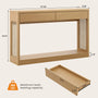 Sikaic 3-Piece Set Rattan Console Table and Corner Nightstand Set Natural Oak Natural / Engineered Wood / Modern