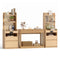 Sikaic 3-Piece Set Rattan Console Table and Corner Nightstand Set Natural Oak Natural / Engineered Wood / Modern