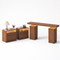 Sikaic 3-Piece Set Sikaic 3-Piece Smart Home Furniture Set with LED Lighting and Storage Walnut Walnut / Engineered Wood & Glass / Modern