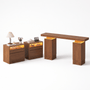 Sikaic 3-Piece Set Sikaic 3-Piece Smart Home Furniture Set with LED Lighting and Storage Walnut Walnut / Engineered Wood & Glass / Modern