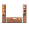 Sikaic 3-Piece Set Sikaic 3-Piece 63in LED TV Stand and 12in Narrow Bookshelf Set Walnut Walnut / Engineered Wood / Modern